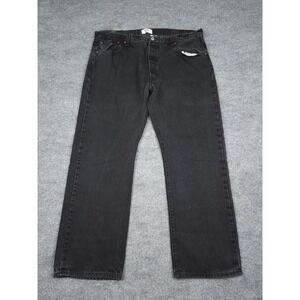 Levis 501 Jeans Men's 42 x 30 (FITS 40 x 29) Black 100% Cotton Denim